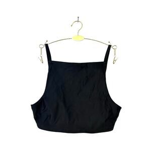 NWT Aerie High Neck Crop Bikini Top Black Size Small